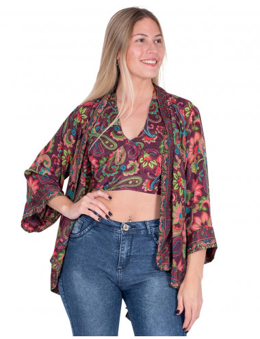 Seidentop und Kimono-Set