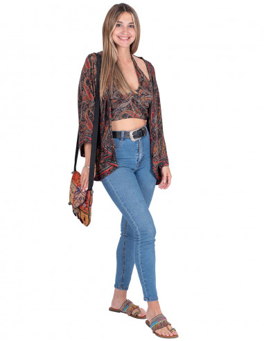Set bedrucktes Oberteil + Kimono