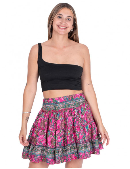 Minissaia rosa com babados