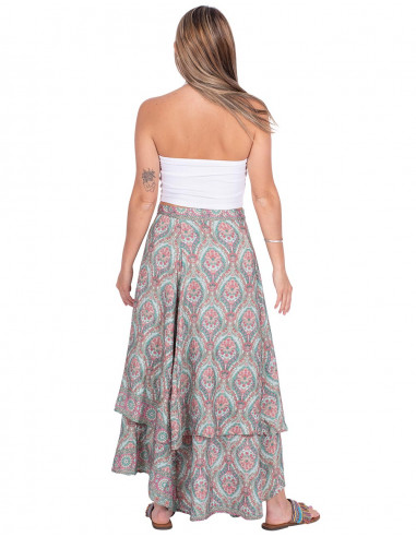 saia longa estampada