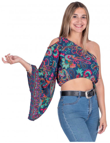 Top assimétrico de um ombro só 2