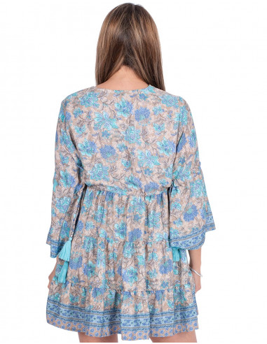 Ruffles and Flared Sleeves Dress