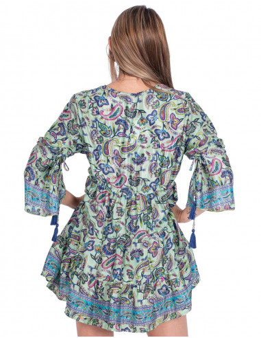 Kurzes Kleid im Boho-Stil