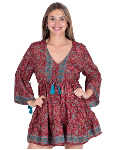 Abito boho con stampa Paisley 2
