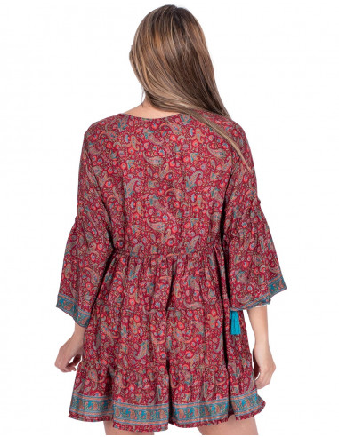 Robe bohème à imprimé cachemire