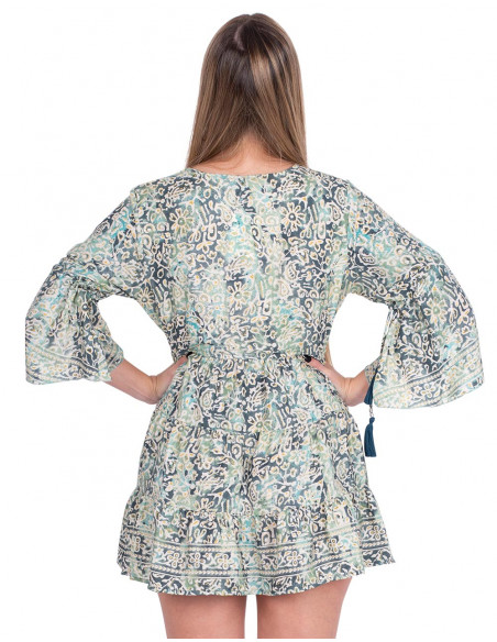 Vestido boho com babados