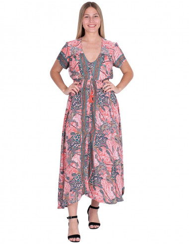 Vestido de seda abotoado