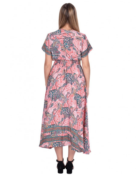 Vestido de seda abotoado