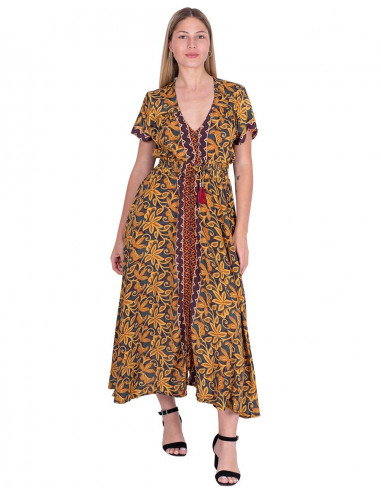Robe Longue Fleurs Jaunes