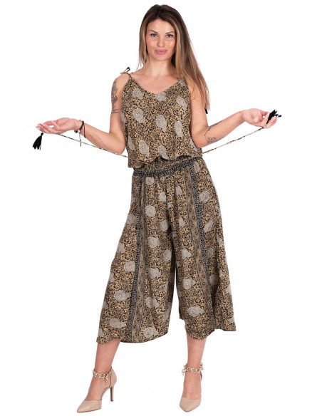 Printed Silk Jumpsuit