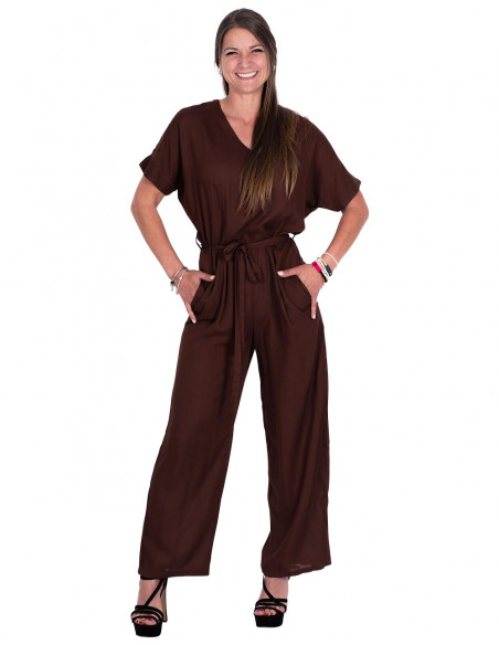 Combinaison en Viscose Marron