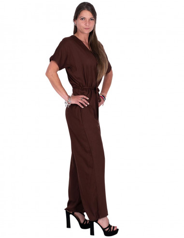 Brown Viscose Jumpsuit