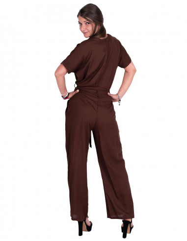 Brown Viscose Jumpsuit