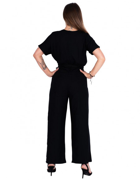 Long Black Jumpsuit with Bow