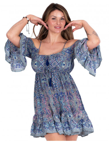 Robe en soie à épaules...