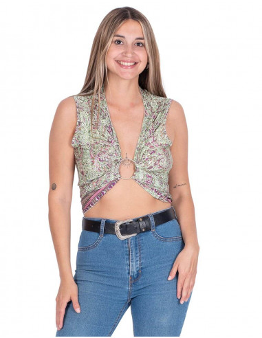Printed Laced Top