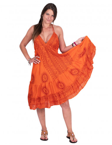 Orangefarbenes Sanskrit-Kleid 2