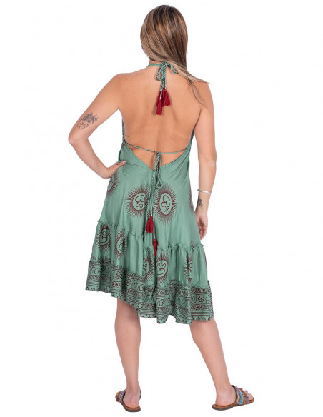 Baumwollkleid mit Om-Symbol