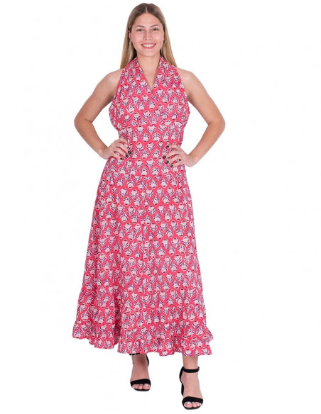 Vestido longo de algodão