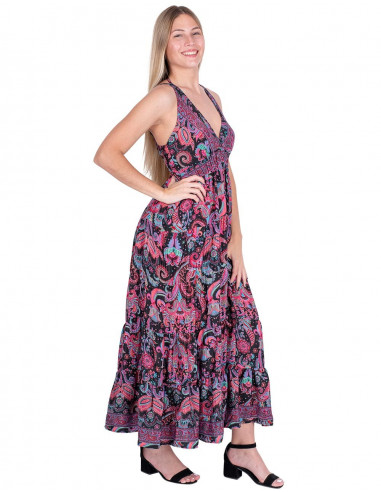 vestido de seda estampado