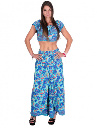 Bedrucktes Crop-Top aus Seide