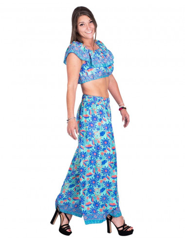 Pantalon en soie avec fente
