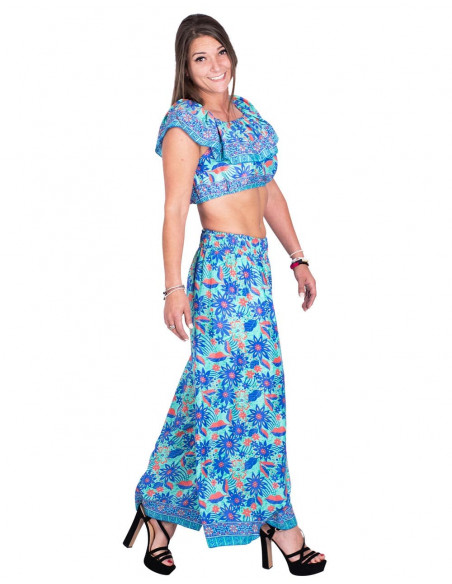 Pantalon en soie avec fente