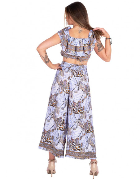 calça de seda com fenda