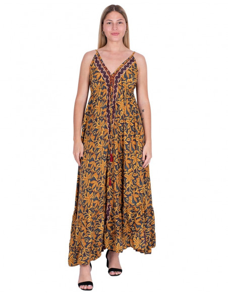 Vestido longo babado nas costas