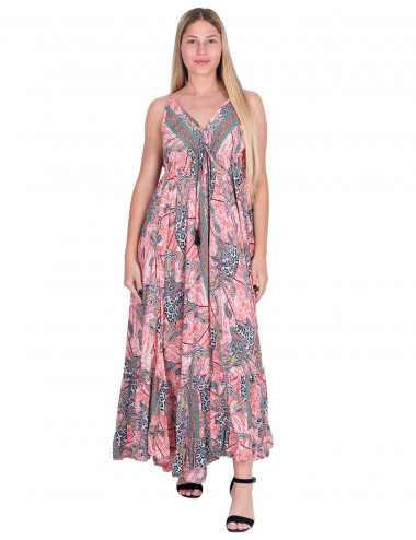 Vestido longo estampado de...