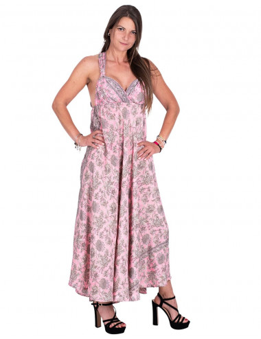 Abito rosa spalline incrociate