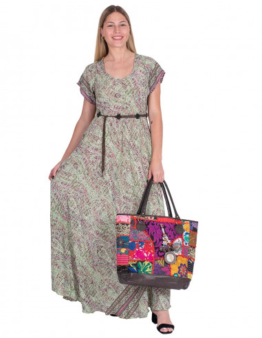 Robe en soie à manches