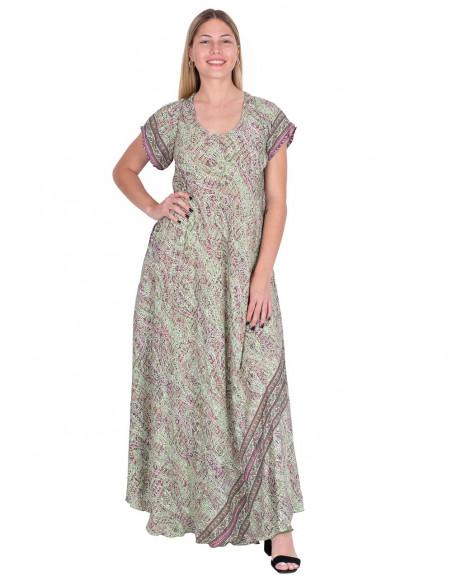 Silk Dress with Sleeves