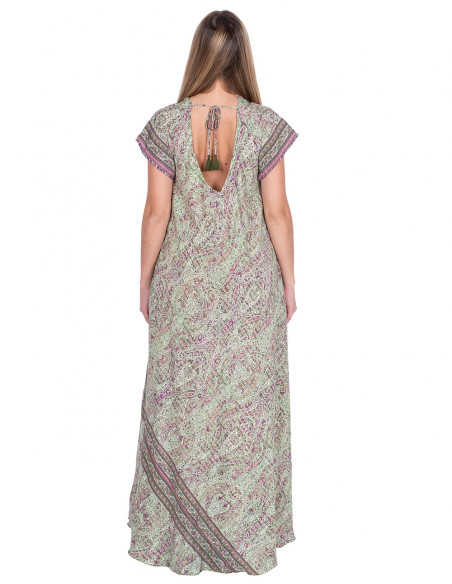 Vestido de Seda com Mangas