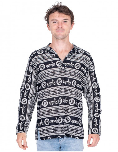 Chemise kurta noire