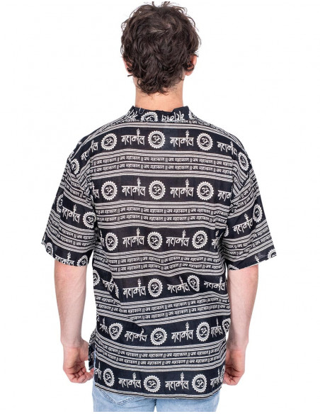 Black Shirt Mandarin collar