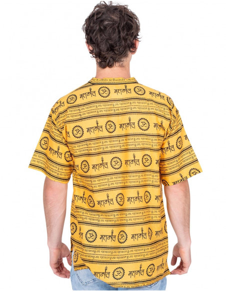 camisa-hombre-etnica-amarilla-estilo-polo