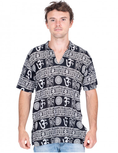 Chemise noire symbole Om