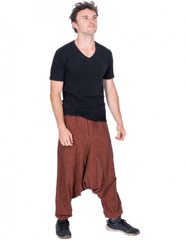 calça marrom hippie