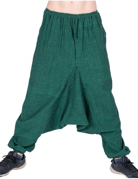 Pantalon vert hippie rustique
