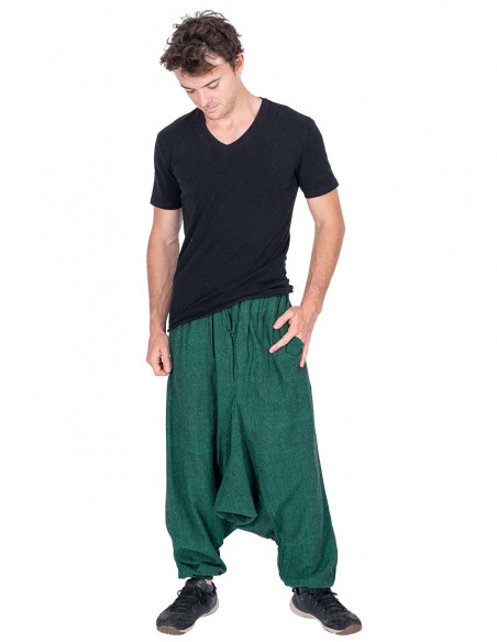 Calça verde hippie rústica