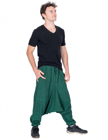 Pantalon vert hippie rustique