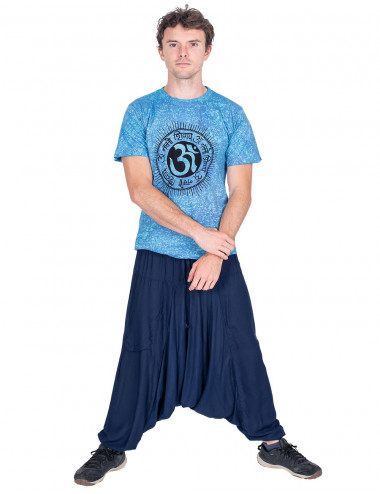 Calça de algodão azul