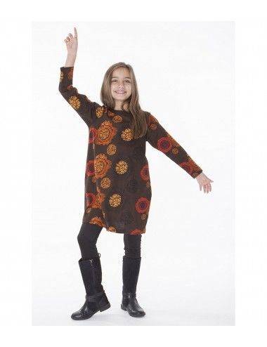 vestido_suelto_niña_marron_divertido