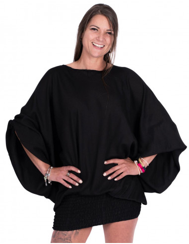 Roupa Versátil de Rayon Preto