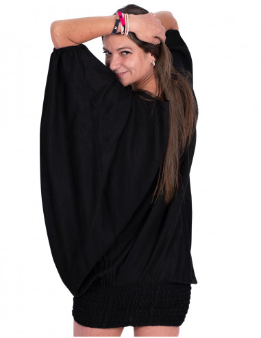 Roupa Versátil de Rayon Preto