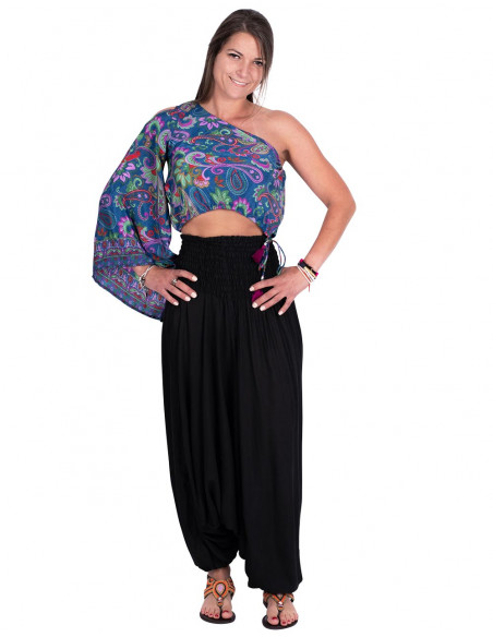 Roupa Versátil de Rayon Preto