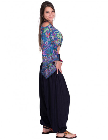 Blaue Rayon-Kleid-Jumpsuit-Hose