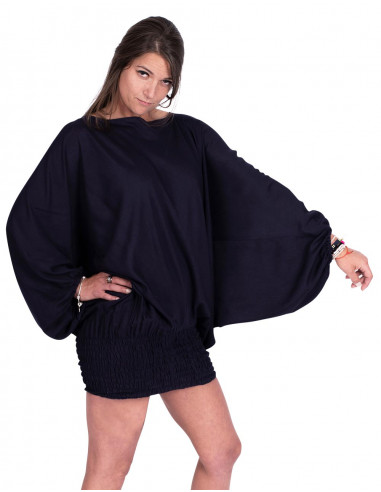 Calças de macacão azul rayon vestido