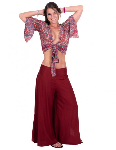 Bordeauxrote Rayon-Rockhose